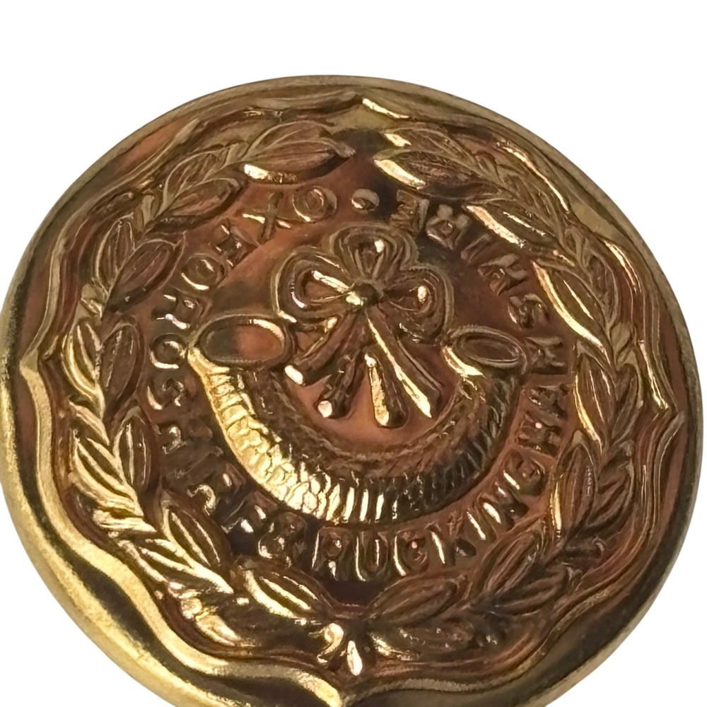 Vintage Brass Oxfordshire Buckinghamshire Light Infantry Crest Metal Buttons 7pc